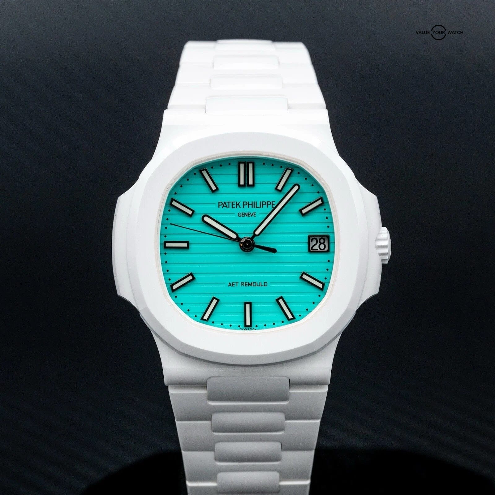 2025 Patek Philippe Nautilus 5711 White Ceramic Lefkada Blue by AET Remould - Image 3