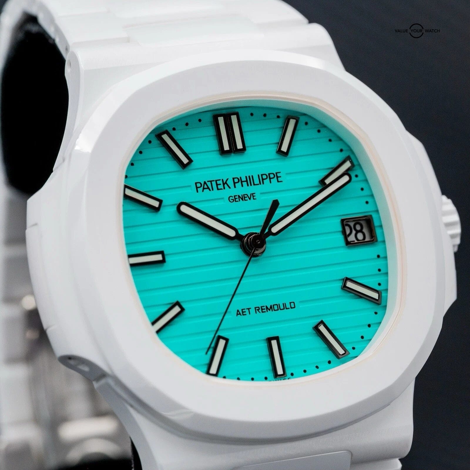 2025 Patek Philippe Nautilus 5711 White Ceramic Lefkada Blue by AET Remould - Image 5