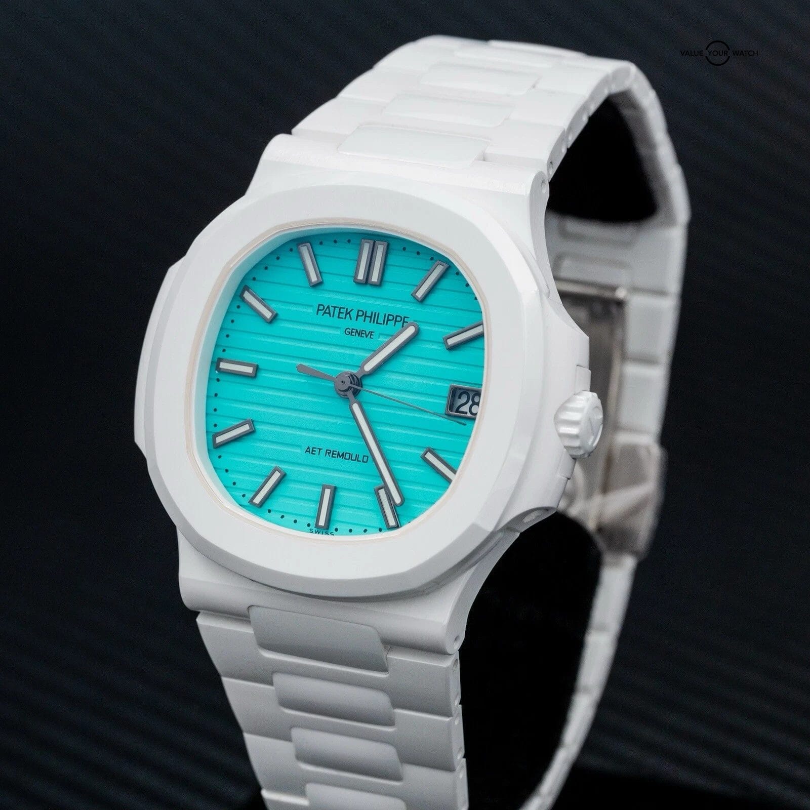 2025 Patek Philippe Nautilus 5711 White Ceramic Lefkada Blue by AET Remould - Image 7