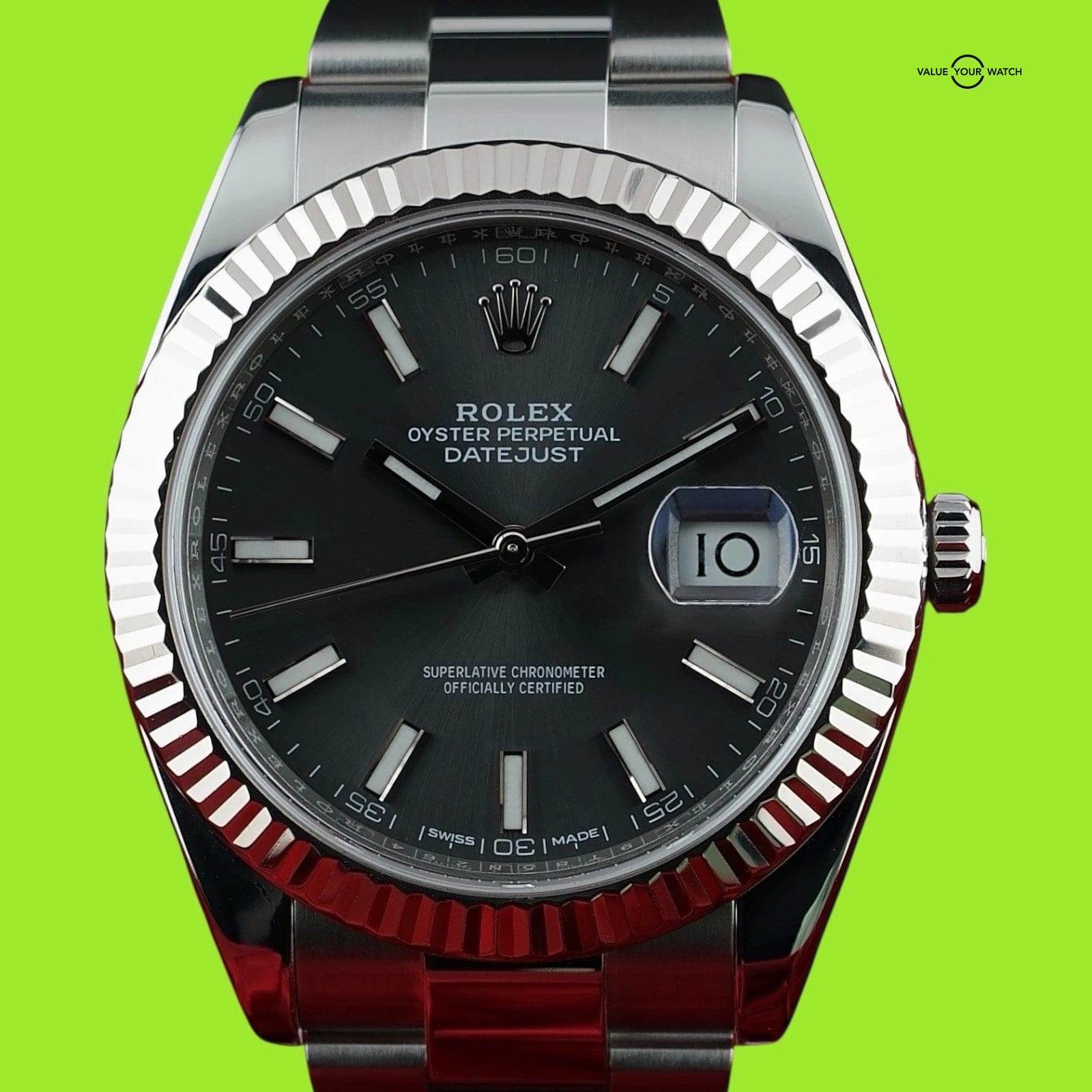 Rolex Datejust 41 - 126334 - Rhodium Dial - 18K Fluted Bezel - FULL SET - Mint - Image 3