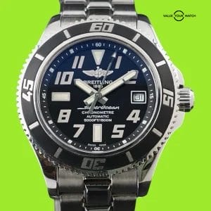 Breitling Superocean 42mm – Black Dial -Steel Bracelet & Extra Strap, A17364