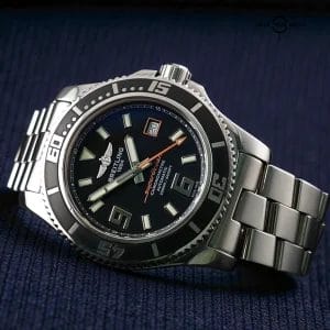 Breitling Superocean 44 A17391 Black/Orange Dial, Steel Bracelet, Extra Strap