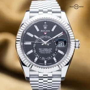 2025 Rolex Sky-Dweller White Gold Steel Black Dial 42mm Jubilee 336934 Full Set