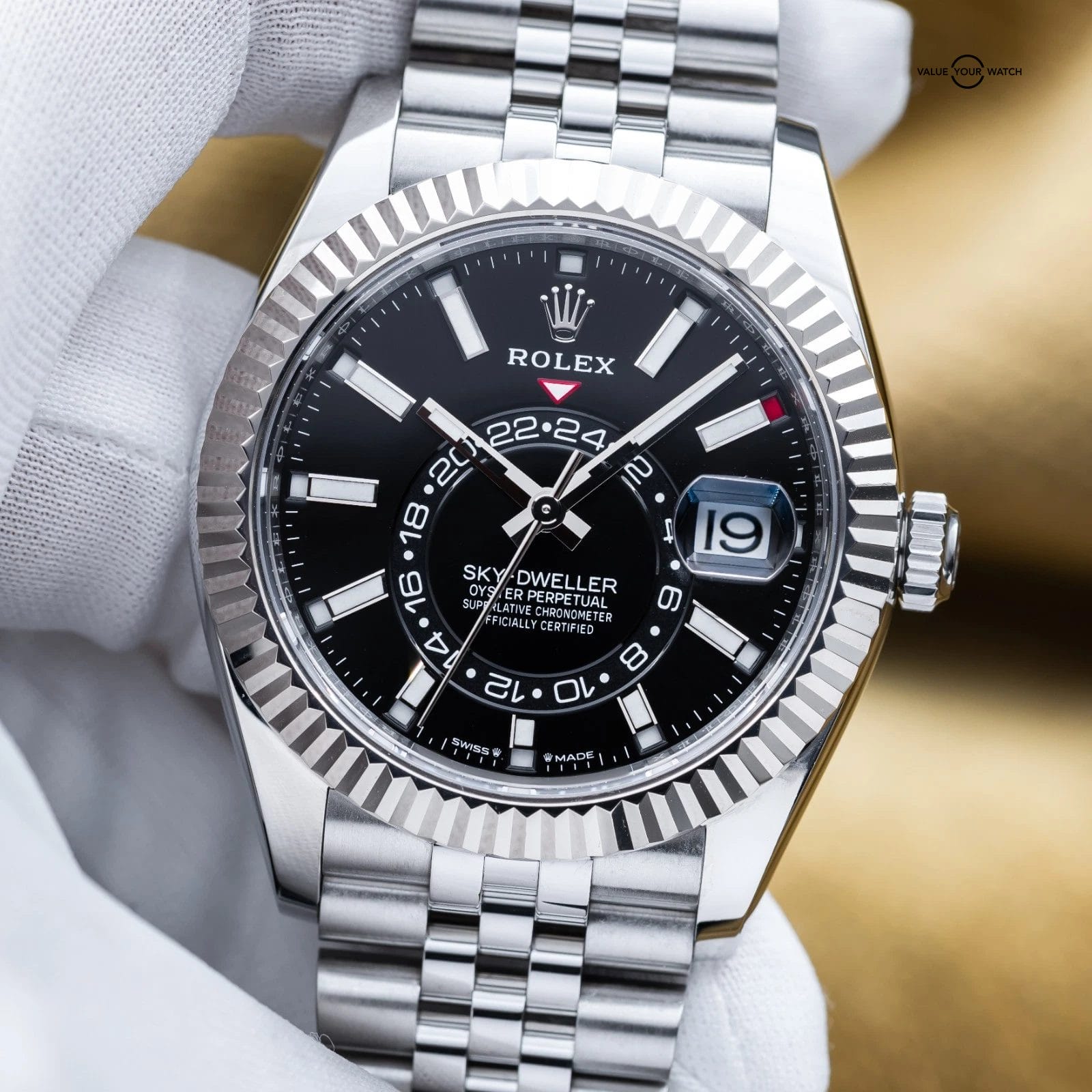 2025 Rolex Sky-Dweller White Gold Steel Black Dial 42mm Jubilee 336934 Full Set - Image 14