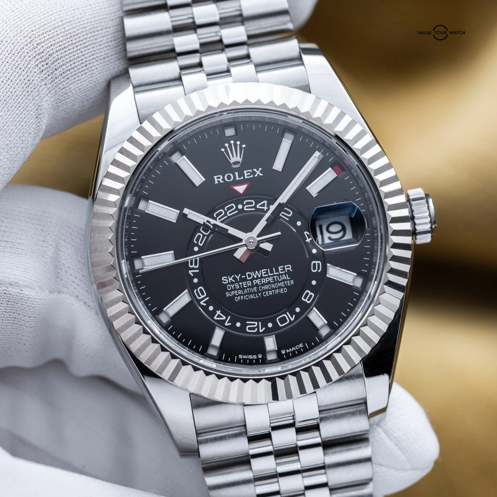 2025 Rolex Sky-Dweller White Gold Steel Black Dial 42mm Jubilee 336934 Full Set - Image 15