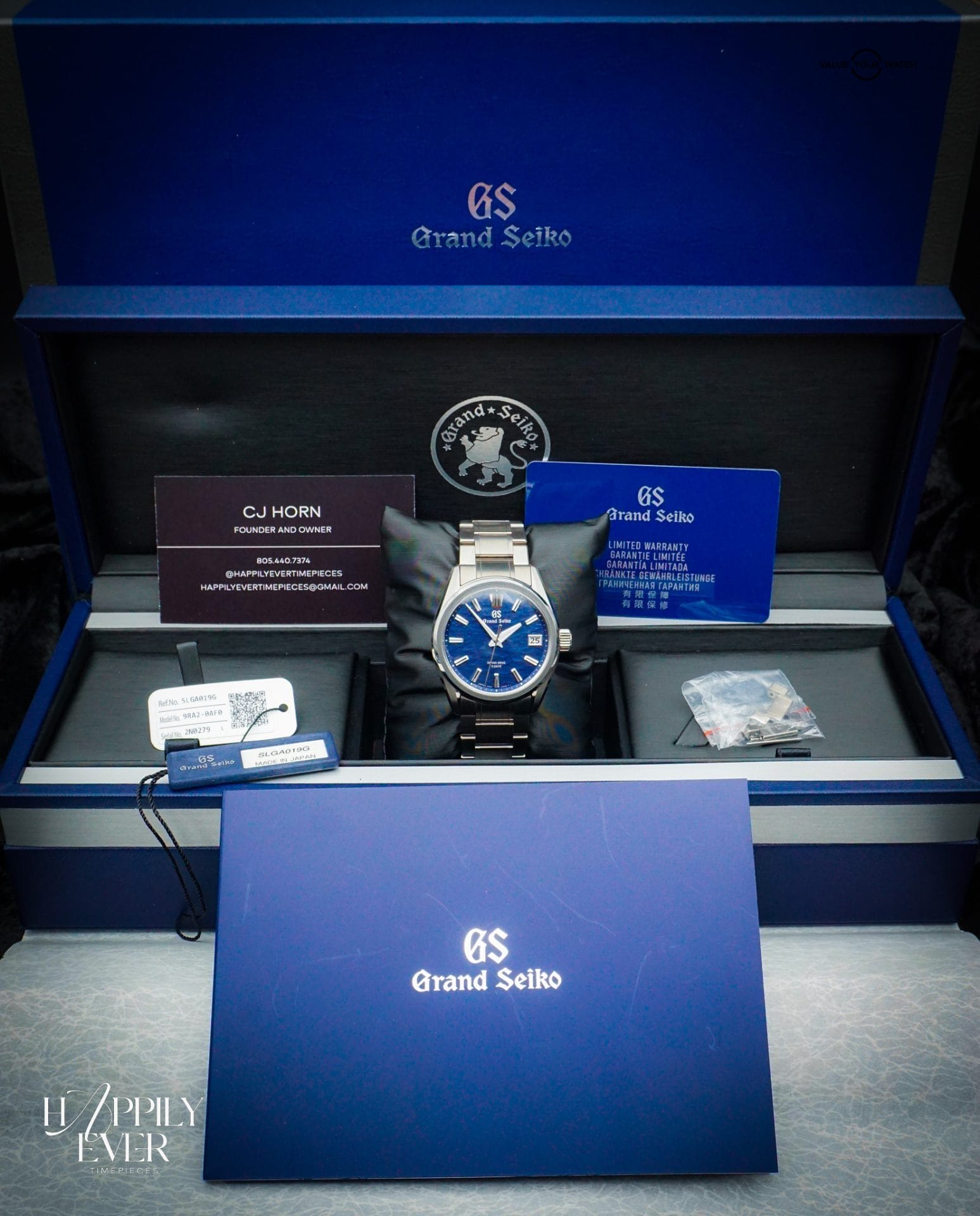 Grand Seiko “Lake Suwa” | Ref. SLGA019 | Spring Drive Seasons Collection | Blue Dial | 40mm | Titanium | 2023 | Full Set | - Image 3