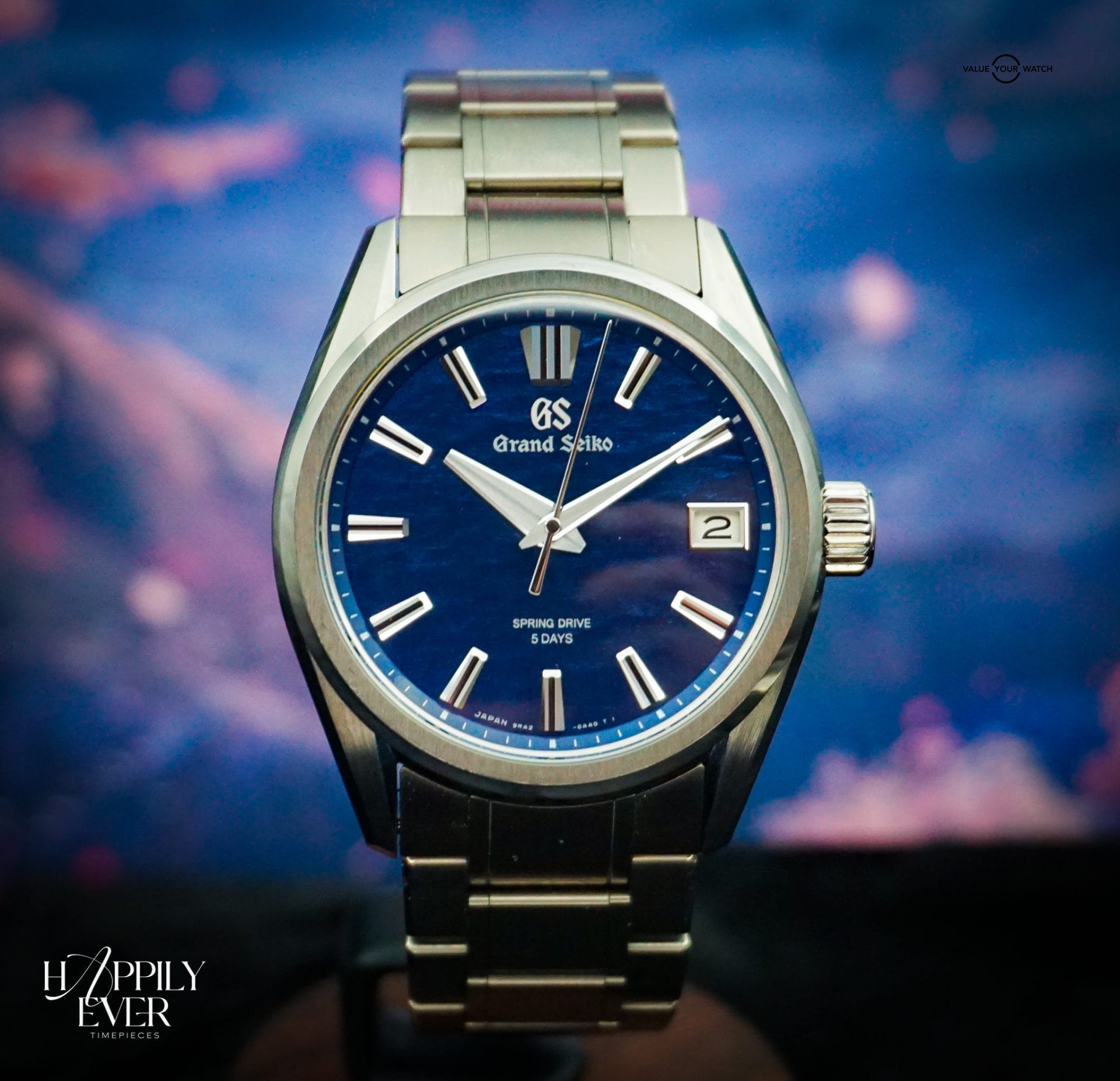 Grand Seiko “Lake Suwa” | Ref. SLGA019 | Spring Drive Seasons Collection | Blue Dial | 40mm | Titanium | 2023 | Full Set | - Image 8
