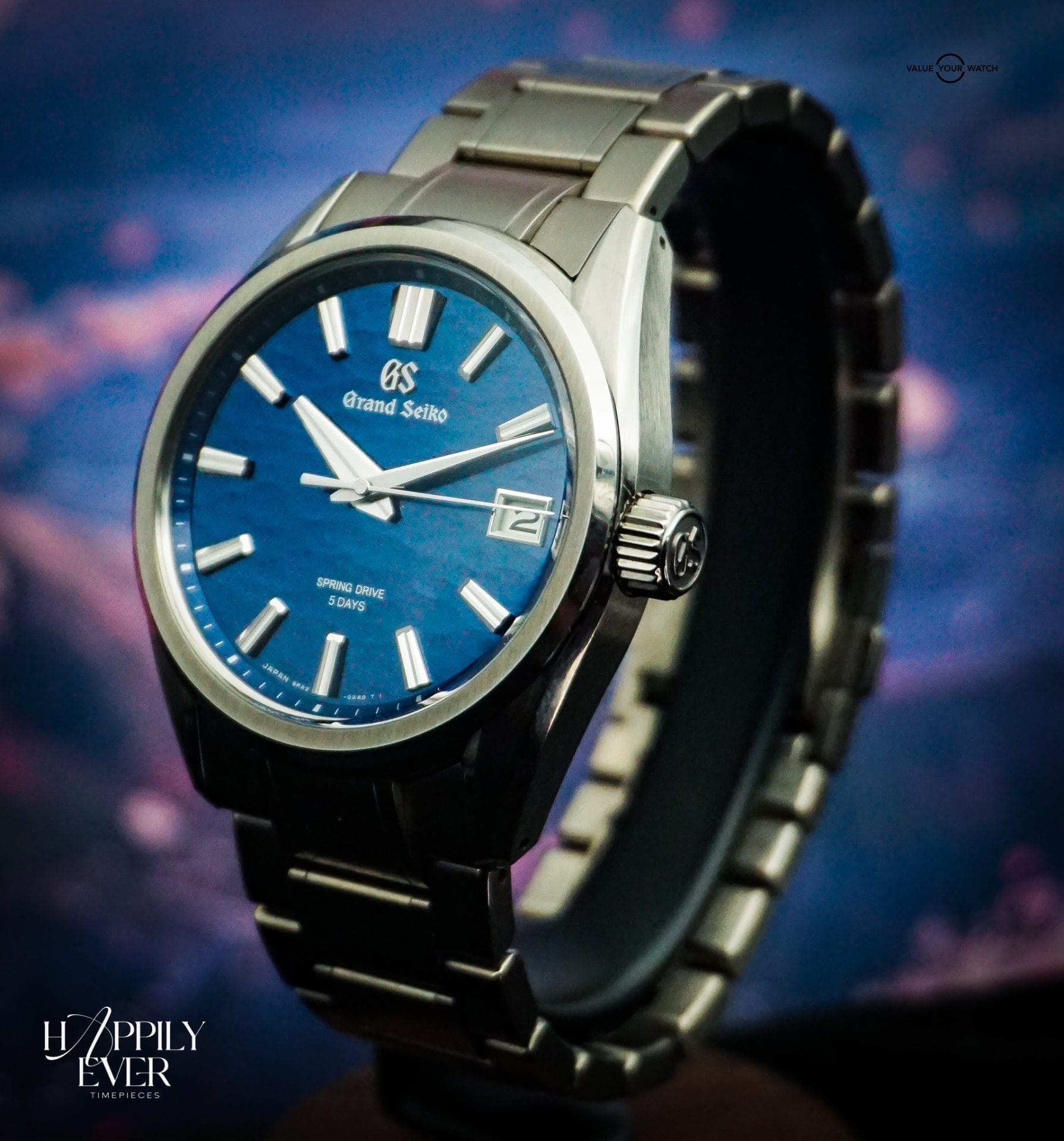Grand Seiko “Lake Suwa” | Ref. SLGA019 | Spring Drive Seasons Collection | Blue Dial | 40mm | Titanium | 2023 | Full Set | - Image 14