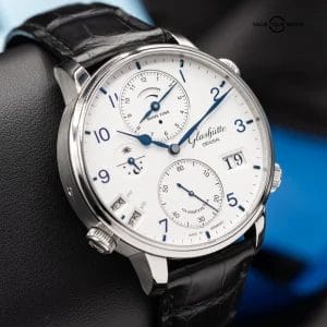 Glashütte Original Senator Cosmopolite White w/Blue Accents ref 1-89-02-03-02-61