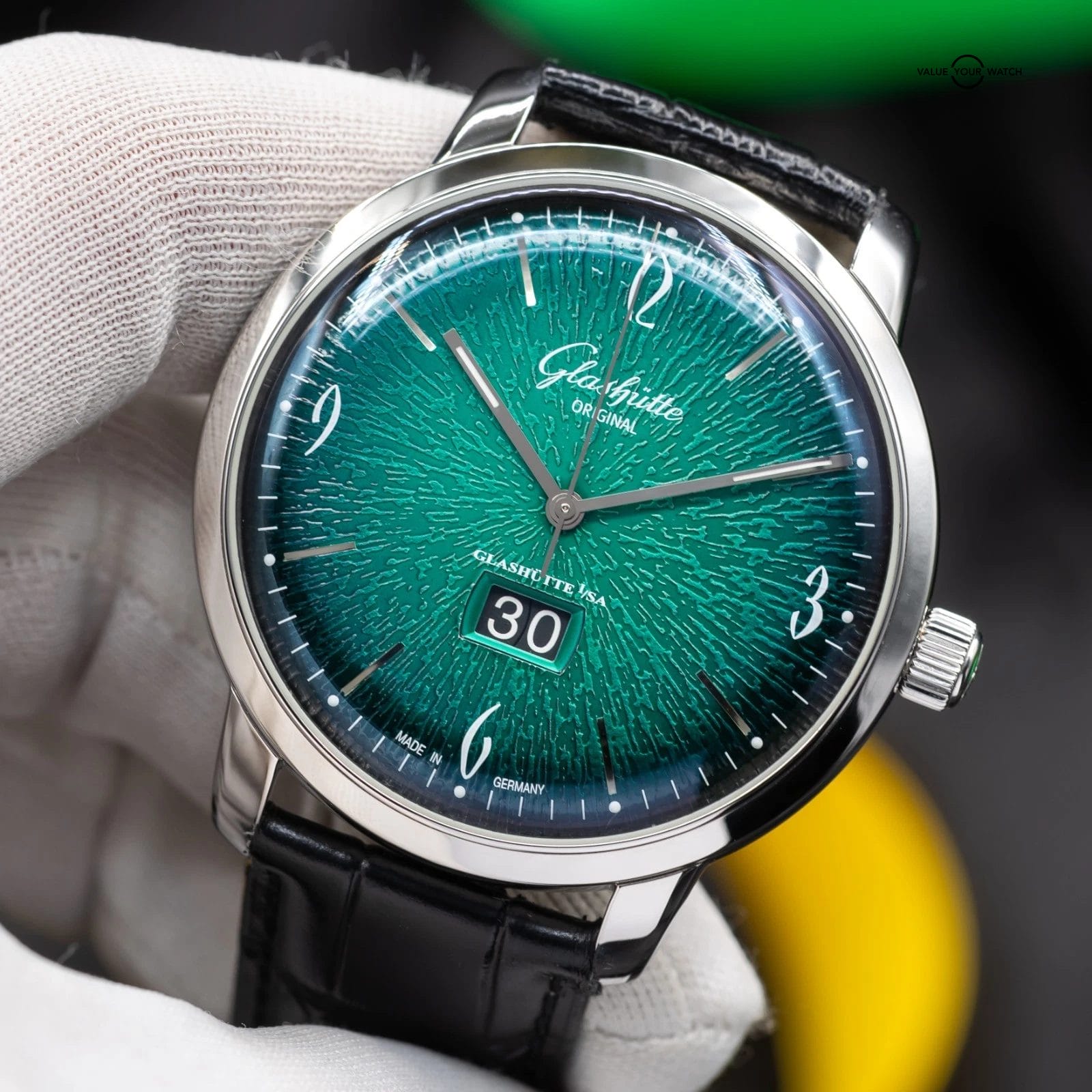 Glashutte Original Sixties Panorama Date Green Dial ref. 2-39-47-04-02-01 - Image 8