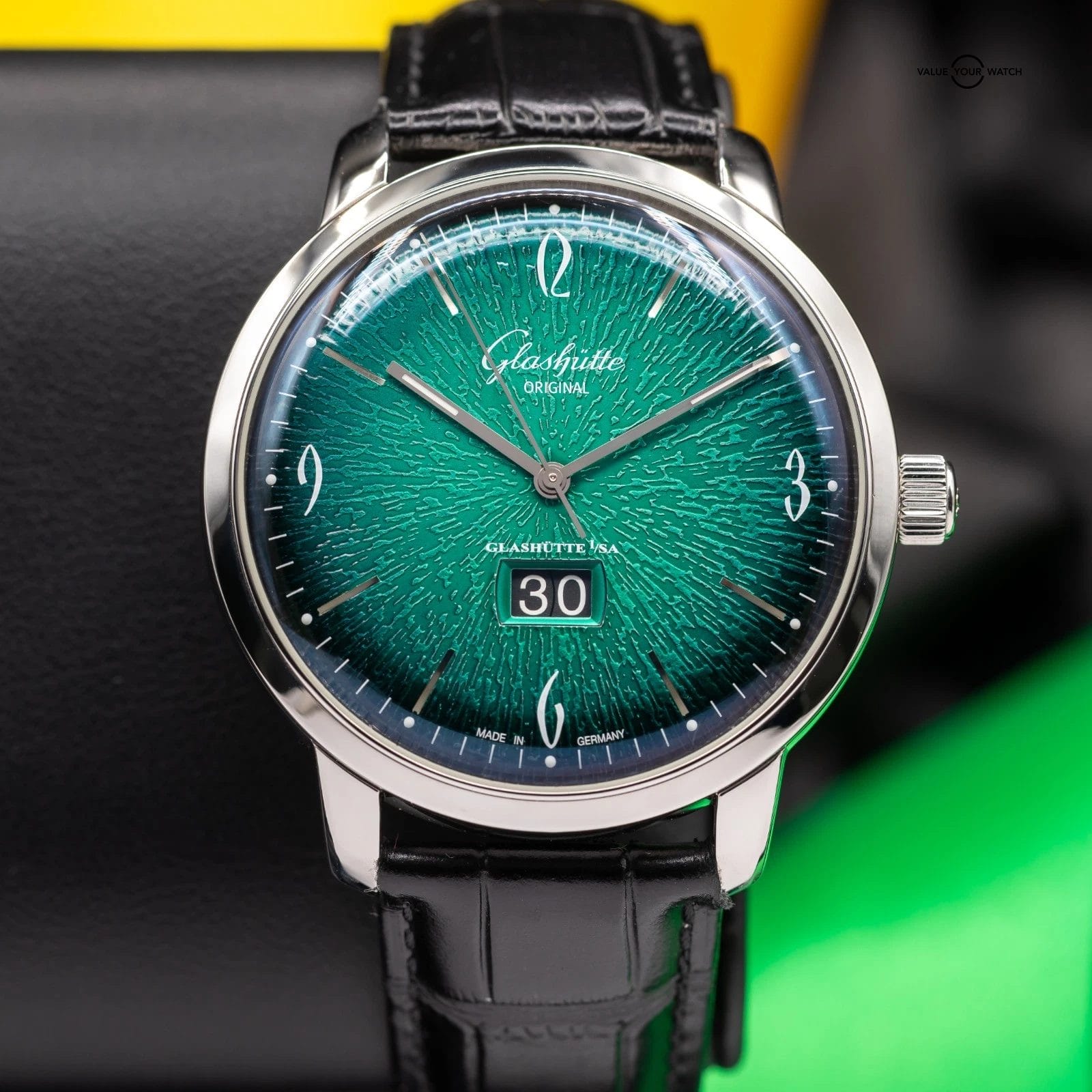 Glashutte Original Sixties Panorama Date Green Dial ref. 2-39-47-04-02-01 - Image 12