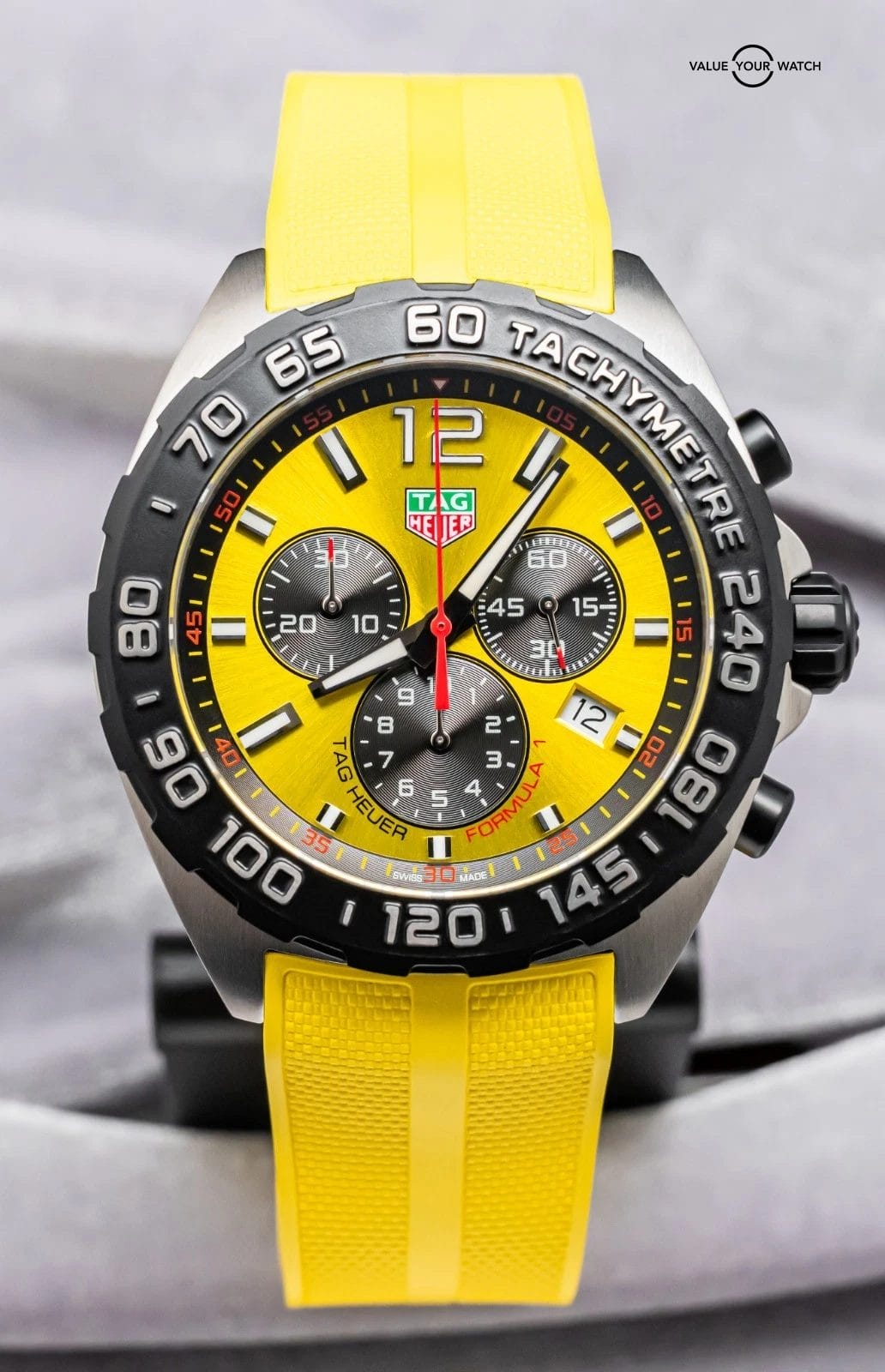 Tag Heuer Formula 1 Chronograph 43 mm Yellow Dial Complete 2023 CAZ101AM.FT8054 - Image 3