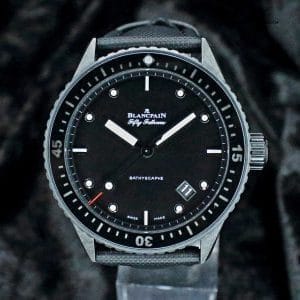 Blancpain Fifty Fathoms Bathyscaphe 5000-0130-B52A 43MM Ceramic Black Dial Full Set WARRANTY