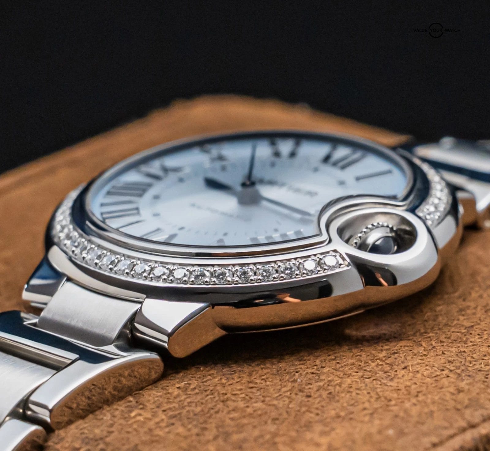 Cartier Ballon Bleu 33 mm Ice Blue Dial DIAMONDS Complete WARRANTY W4BB0028 - Image 8