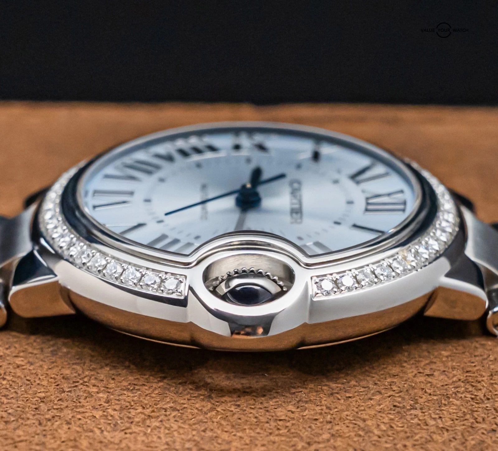 Cartier Ballon Bleu 33 mm Ice Blue Dial DIAMONDS Complete WARRANTY W4BB0028 - Image 9