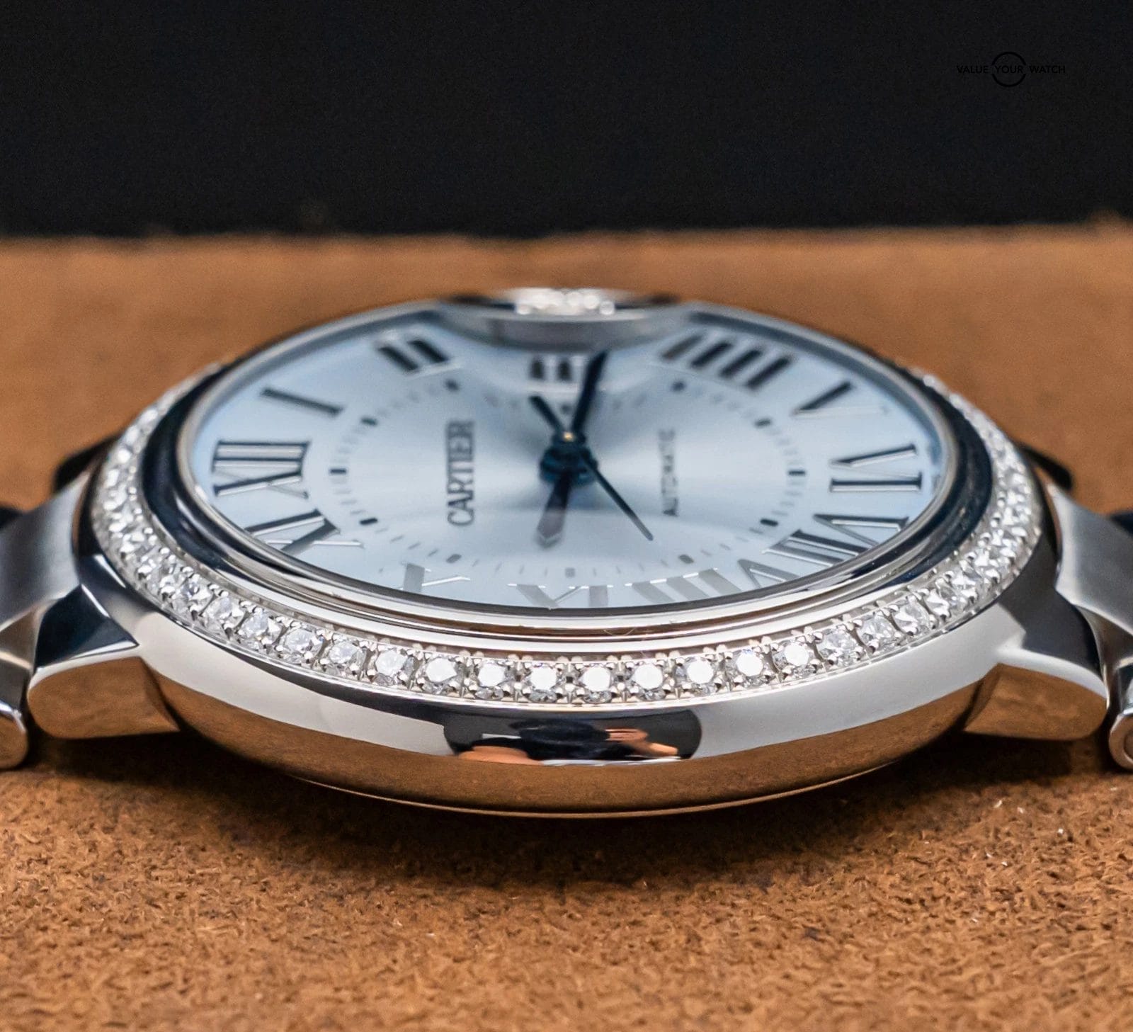 Cartier Ballon Bleu 33 mm Ice Blue Dial DIAMONDS Complete WARRANTY W4BB0028 - Image 10