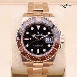 ROLEX GMT MASTER II ROOTBEER 40mm 18K EVEROSE GOLD WATCH 03/2025 126715CHNR