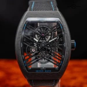 Franck Muller Vanguard Seven Days Skeleton in Carbon Full Set! V45S6SQTCARBONBL