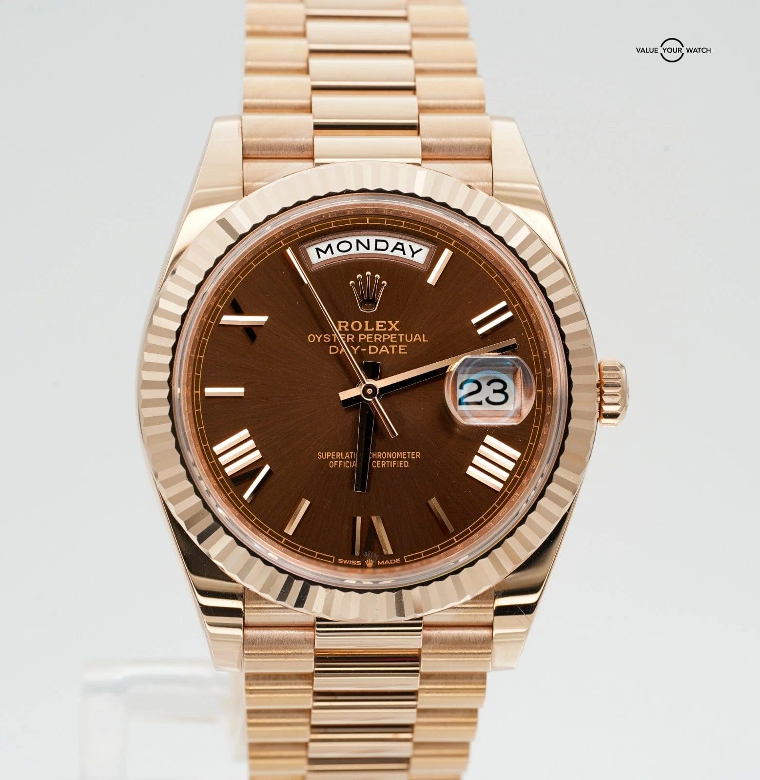 2023 Rolex Day-Date 40 President Chocolate Roman DIal 228235 BOXES/PAPERS! - Image 5
