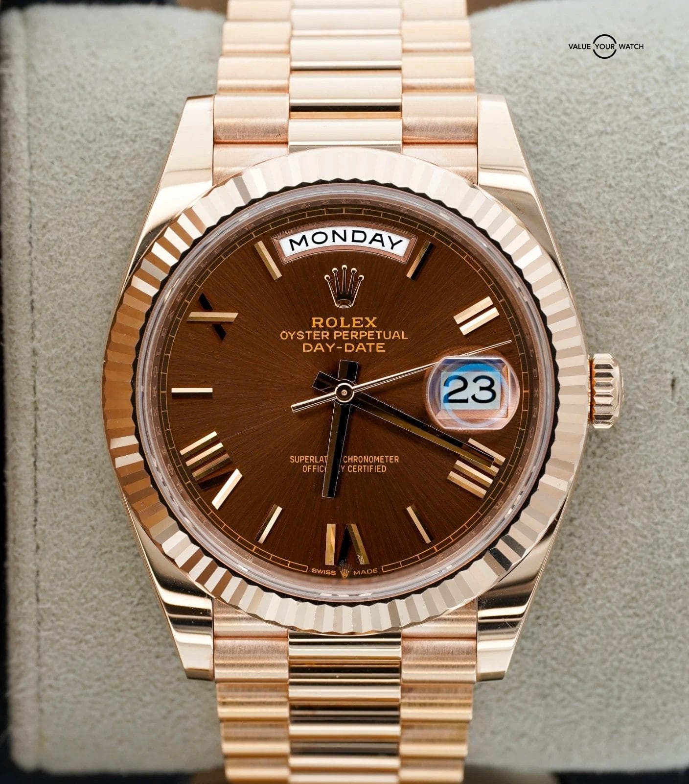 2023 Rolex Day-Date 40 President Chocolate Roman DIal 228235 BOXES/PAPERS! - Image 6