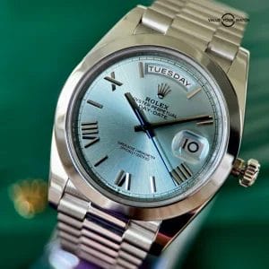 Rolex Day-Date Platinum Presidential Collector’s Full Set – Ice Blue Roman Dial