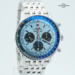 Breitling Navitimer 1 B01 Chronograph 43mm Ice Blue Dial AB0138241C1A1 BOX/PAPER