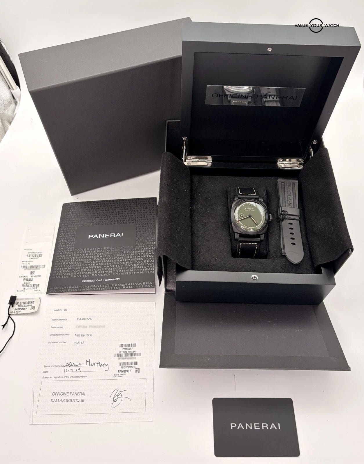 Panerai Radiomir 1940 3 Days Ceramic Military Green 48mm BOXES/PAPERS! - Image 3
