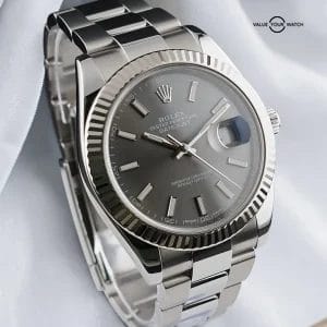 Rolex Datejust 41 – 126334 – Rhodium Dial – 18K Fluted Bezel – FULL SET – Mint