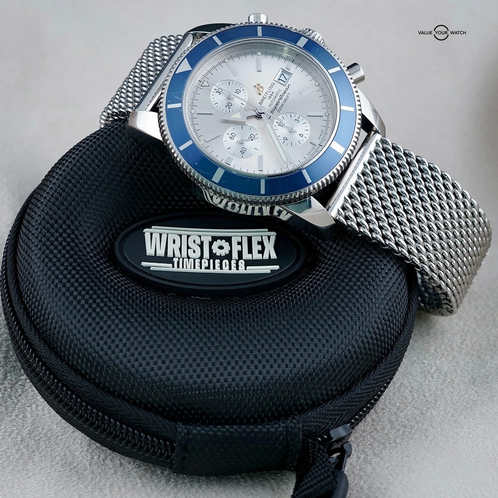 Breitling Superocean Heritage A13320 Chrono Cream/Silver Dial Bracelet -FULL SET - Image 3