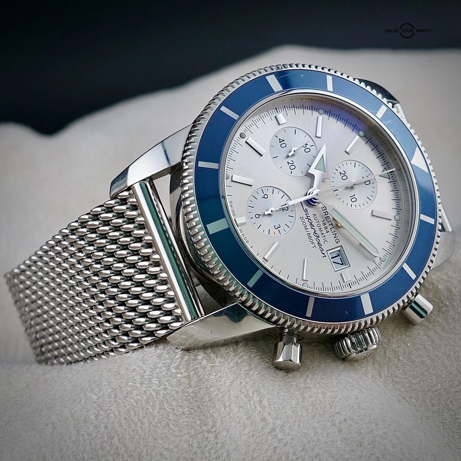 Breitling Superocean Heritage A13320 Chrono Cream/Silver Dial Bracelet -FULL SET - Image 4