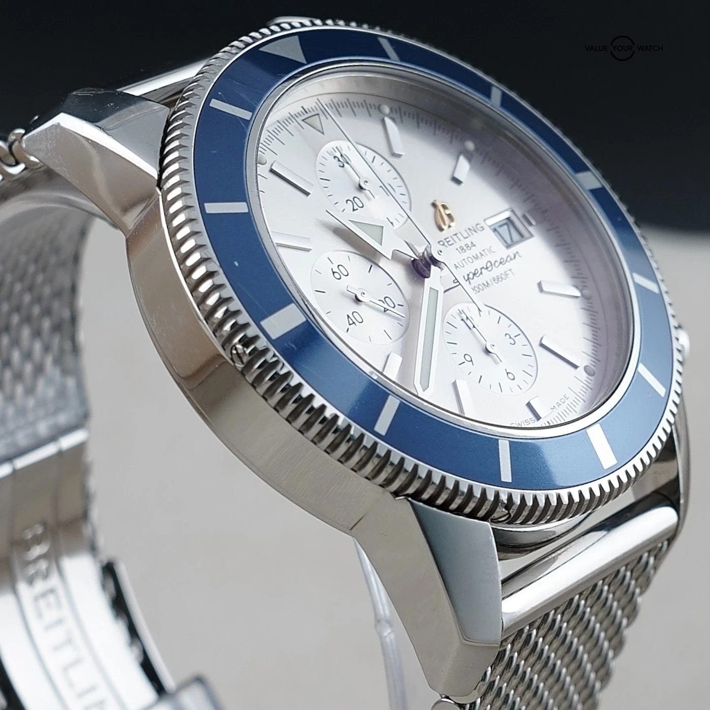 Breitling Superocean Heritage A13320 Chrono Cream/Silver Dial Bracelet -FULL SET - Image 6