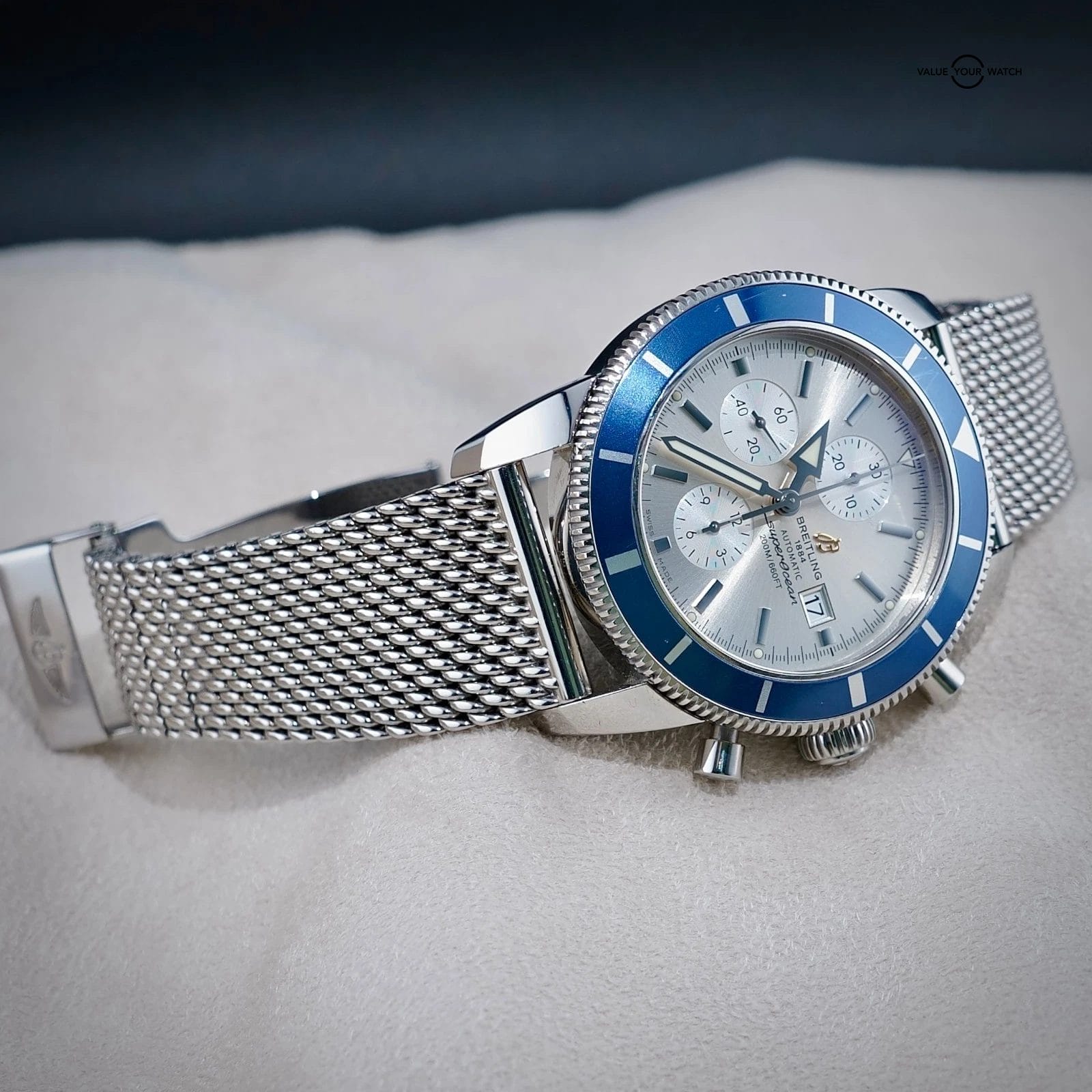 Breitling Superocean Heritage A13320 Chrono Cream/Silver Dial Bracelet -FULL SET - Image 8