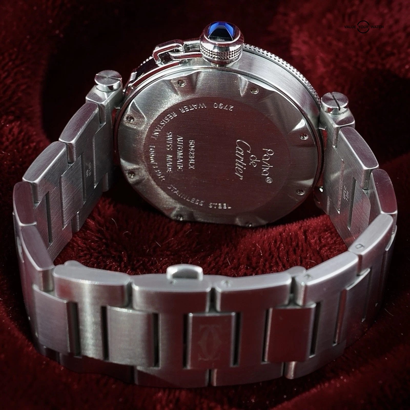 Cartier Pasha 40mm Automatic 2790 White Dial Steel Date Men’s Watch Box Bracelet - Image 7