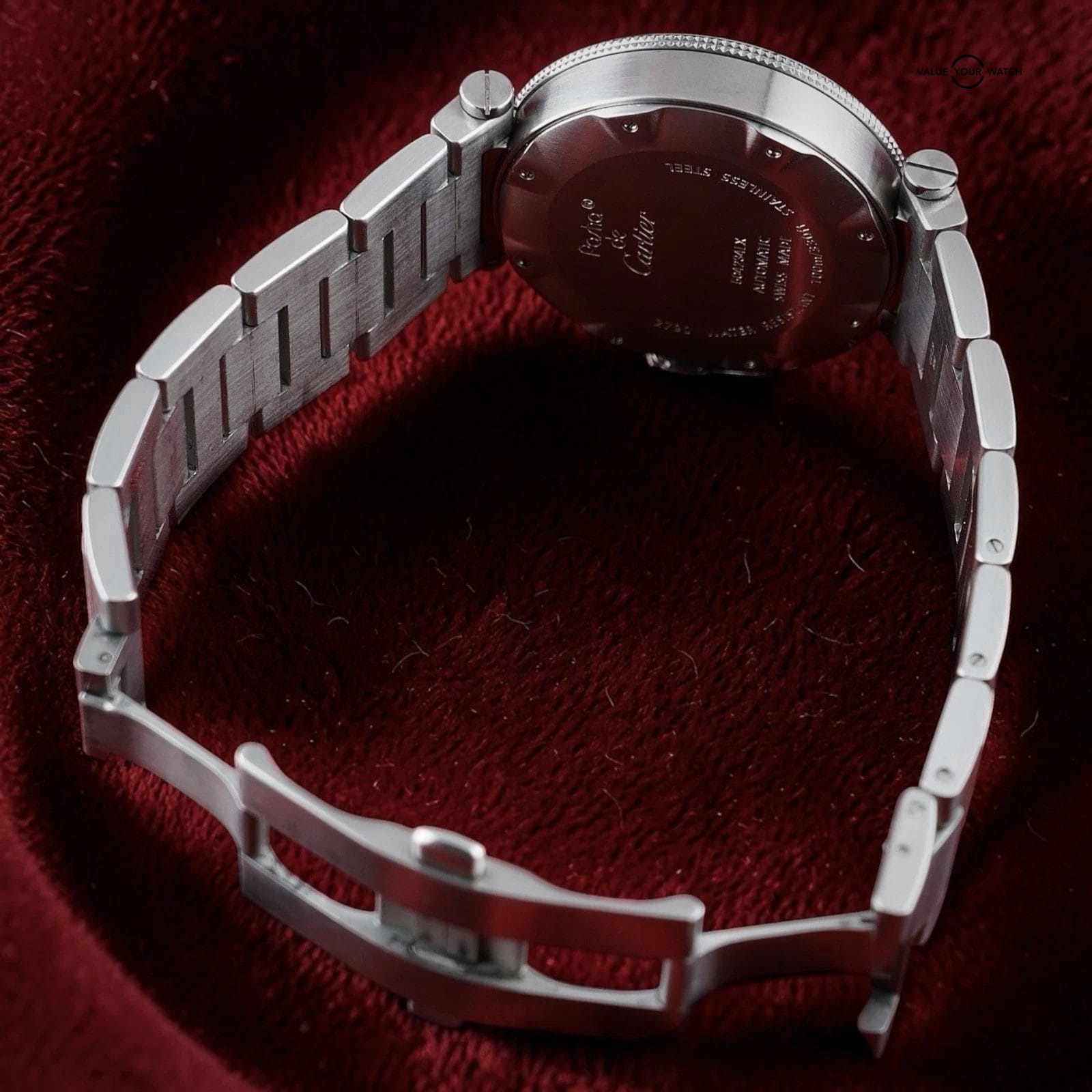 Cartier Pasha 40mm Automatic 2790 White Dial Steel Date Men’s Watch Box Bracelet - Image 8