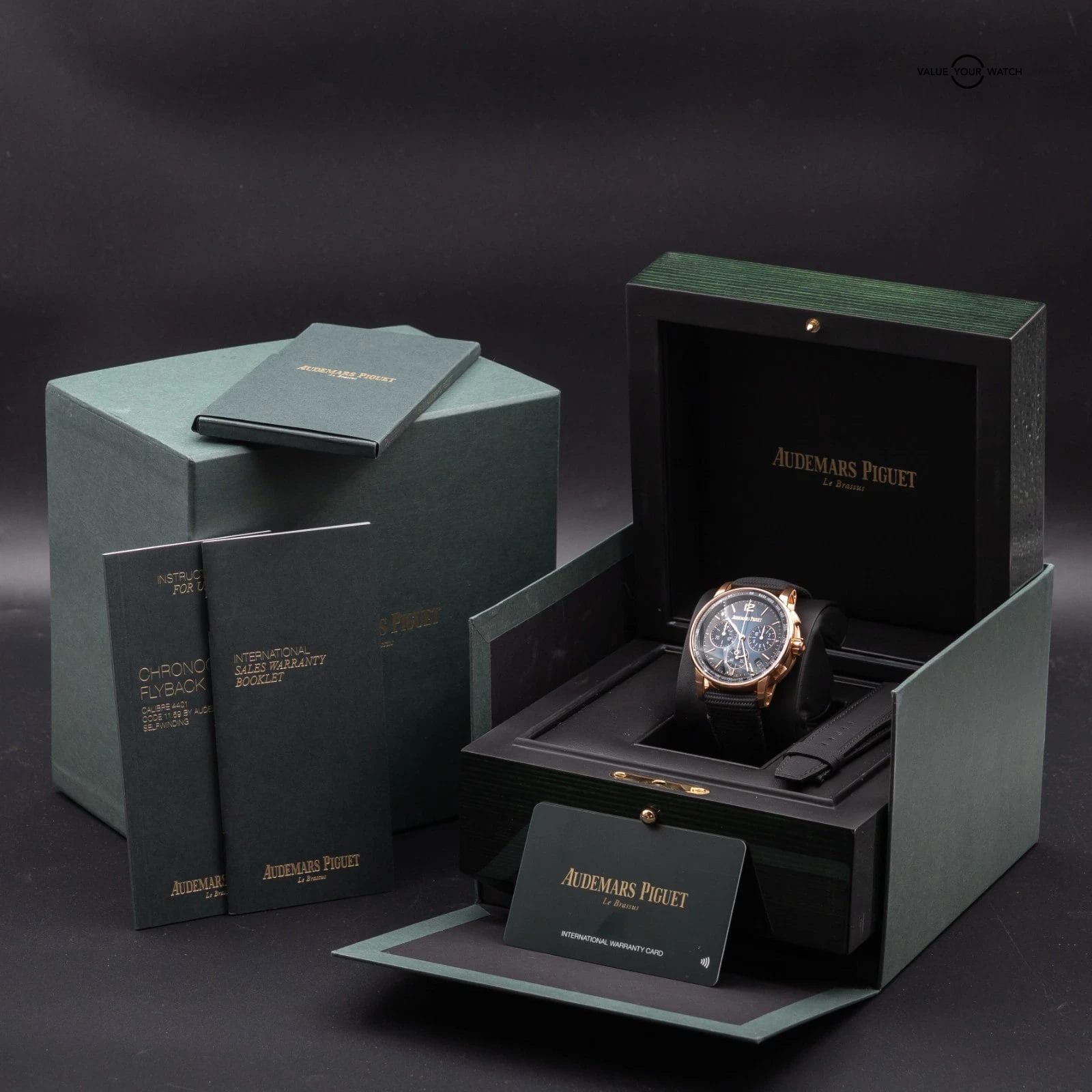 Audemars Piguet Code 11.59 Chrono 41mm Rose Gold Smoked Blue - 26393OR Full Set - Image 9