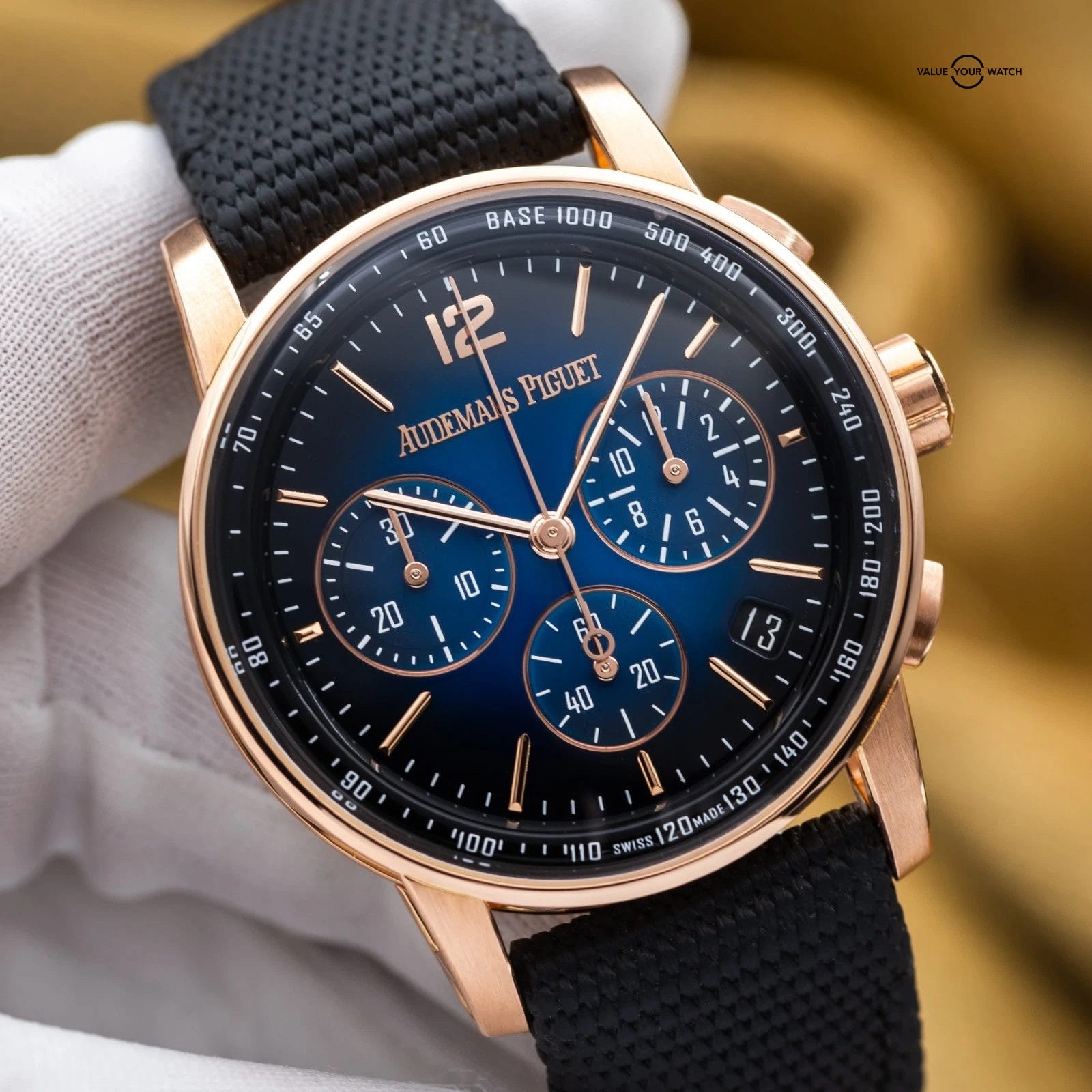 Audemars Piguet Code 11.59 Chrono 41mm Rose Gold Smoked Blue - 26393OR Full Set - Image 15