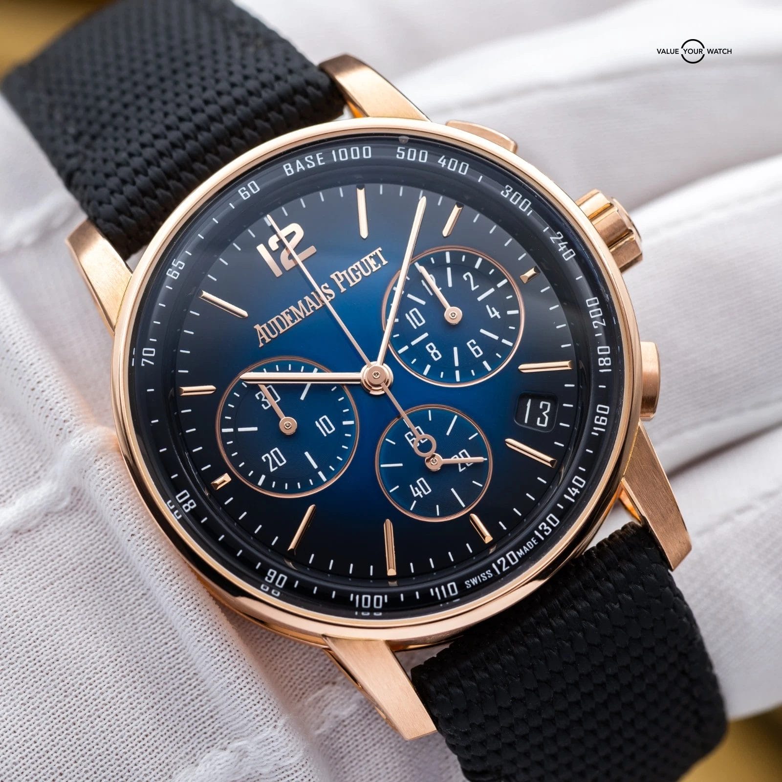 Audemars Piguet Code 11.59 Chrono 41mm Rose Gold Smoked Blue - 26393OR Full Set - Image 17