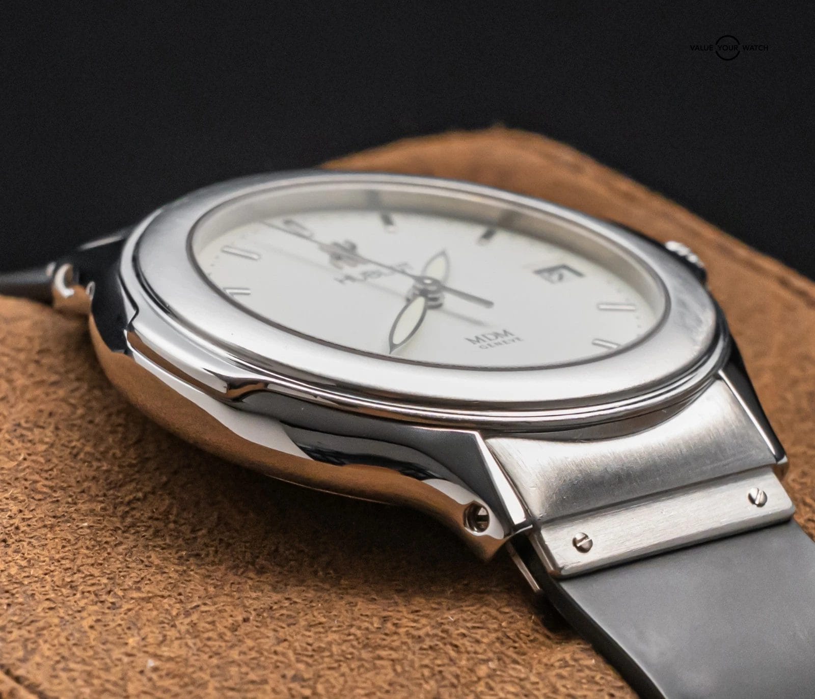 Hublot Elegant MDM Geneve 37mm White Dial Black Rubber Steel Automatic 1710.1 - Image 11