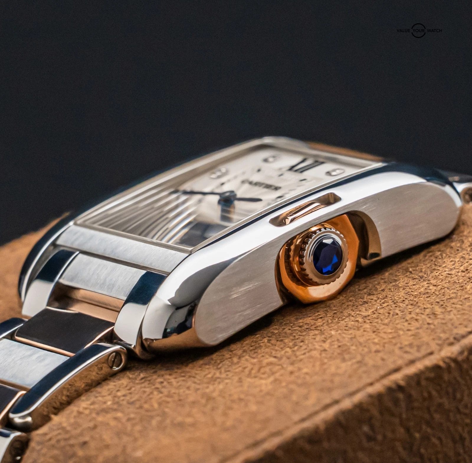 Cartier Tank Anglaise Large Model $14K MSRP Rose Gold Diamond Dial Auto WT100034 - Image 8