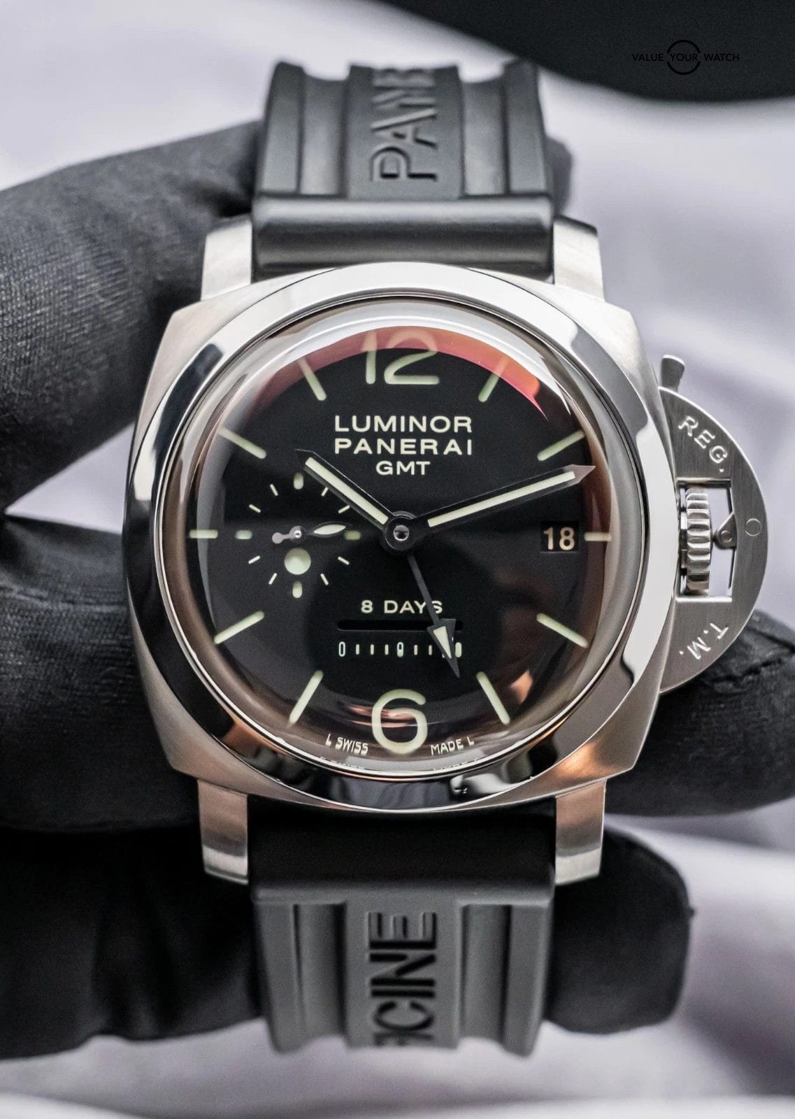 Panerai 233 Luminor 8 Days GMT $12K MSRP Black Dial PAM00233 PAM233 PAM 00233 - Image 4