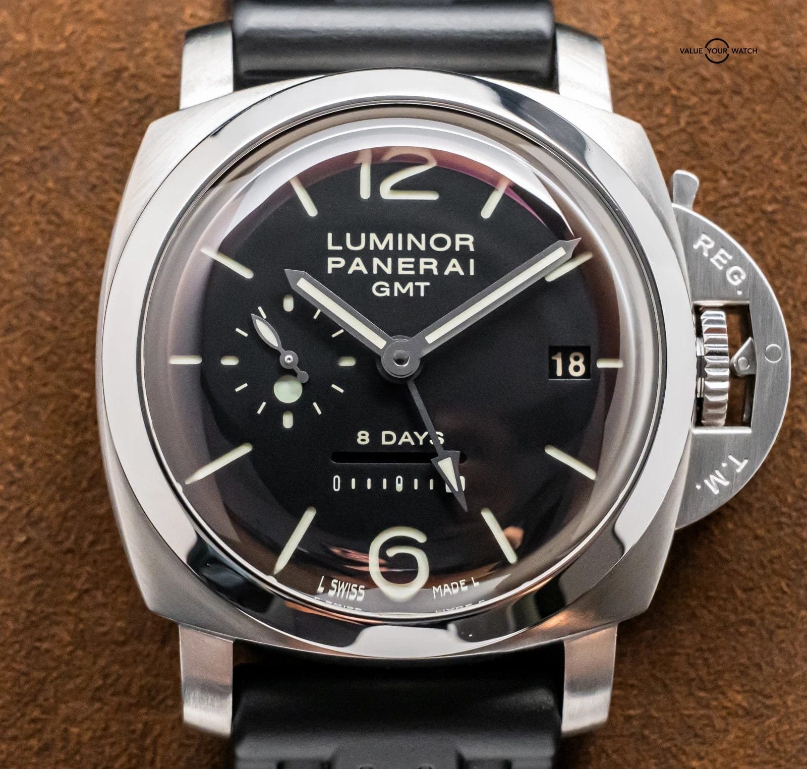 Panerai 233 Luminor 8 Days GMT $12K MSRP Black Dial PAM00233 PAM233 PAM 00233 - Image 6