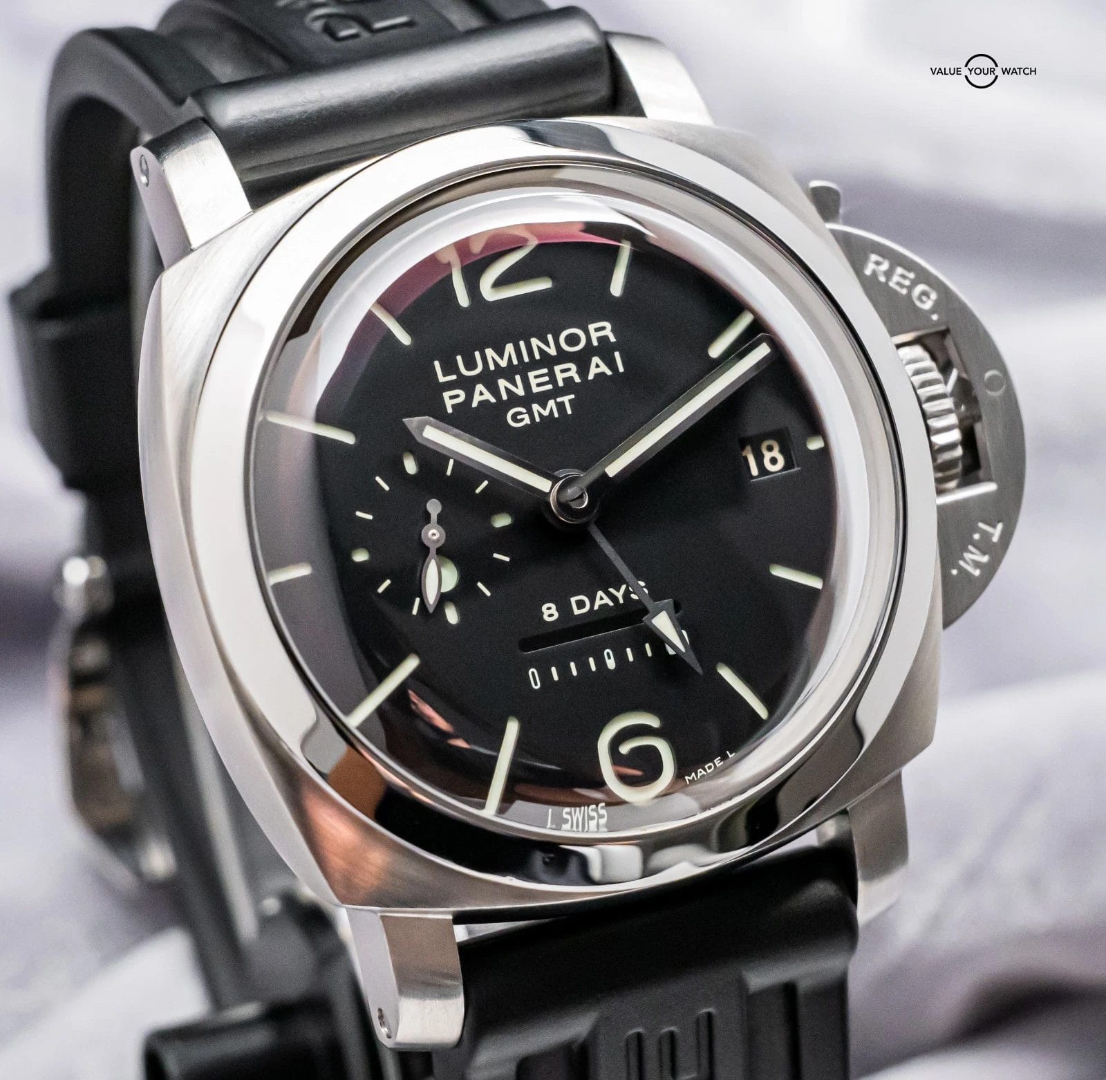 Panerai 233 Luminor 8 Days GMT $12K MSRP Black Dial PAM00233 PAM233 PAM 00233 - Image 7