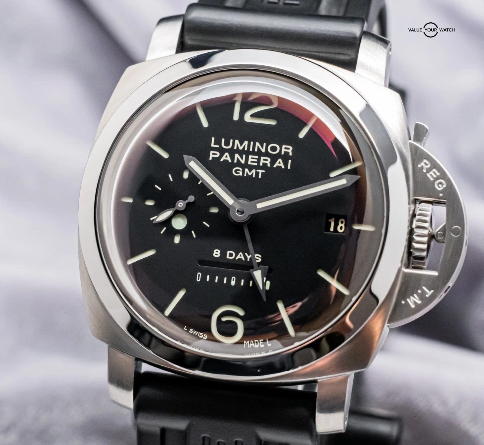 Panerai 233 Luminor 8 Days GMT $12K MSRP Black Dial PAM00233 PAM233 PAM 00233 - Image 8