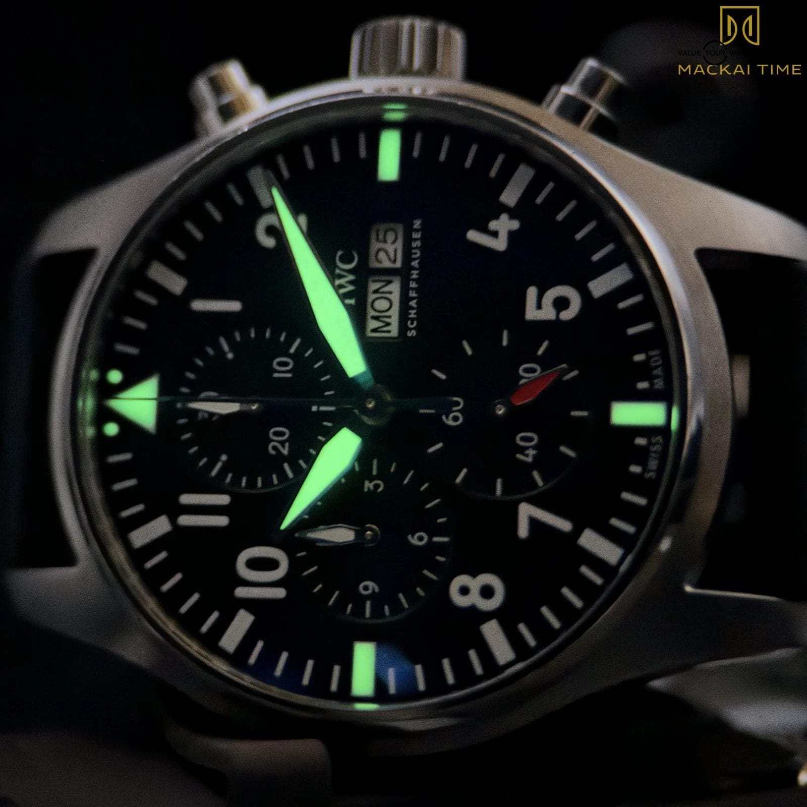 IWC Pilot's Chronograph Day/ Date 2022 Full Set IW378001 Extra Strap Black Watch - Image 4