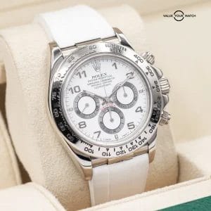 Rolex Daytona Zenith-era, white dial in solid 18k white gold! Ref. 16519