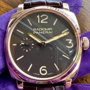 Panerai Radiomir 1940 Rose Gold Brown Dial 42mm PAM 513 New OEM Strap w/ Papers