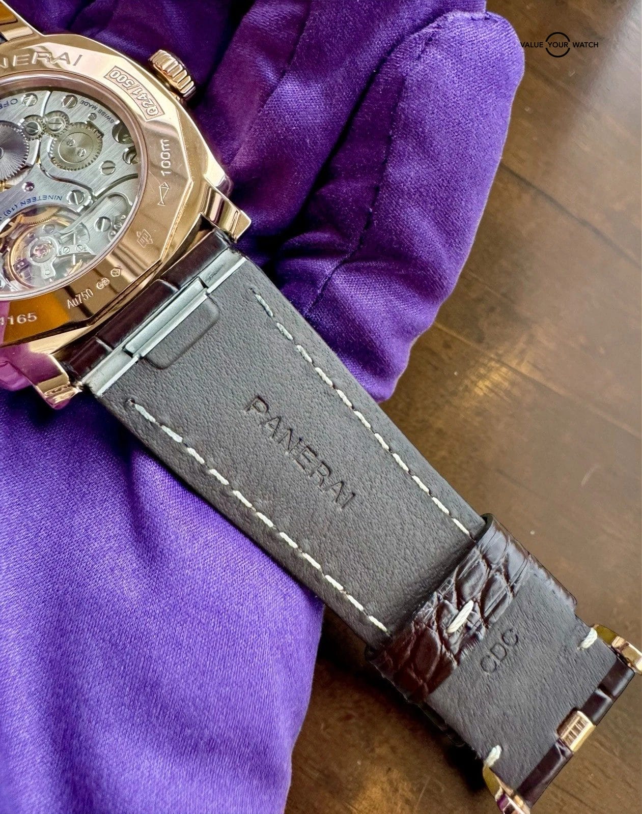 Panerai Radiomir 1940 Rose Gold Brown Dial 42mm PAM 513 New OEM Strap w/ Papers - Image 10