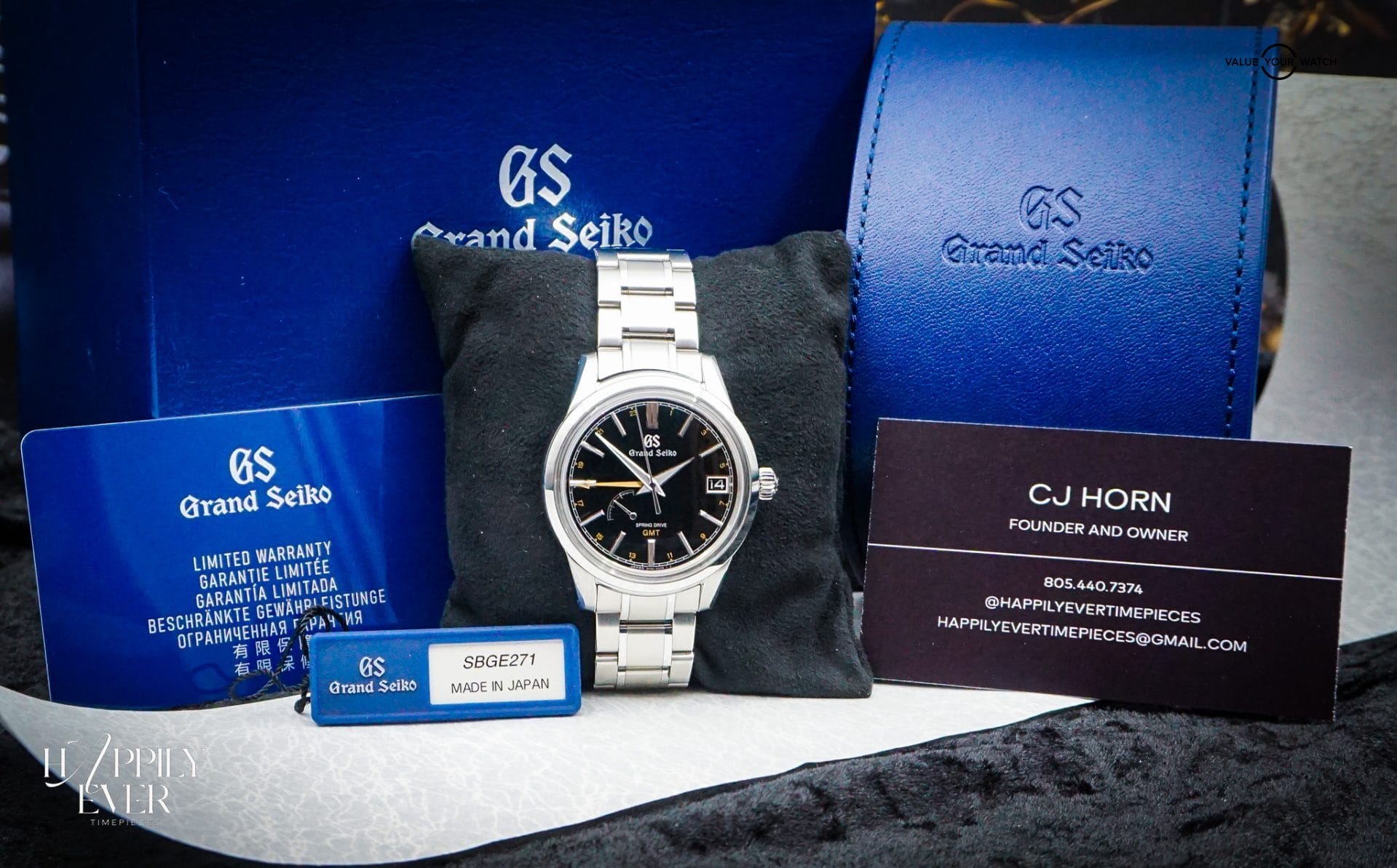 Grand Seiko “Kanro” | Ref. SBGE271 | Spring Drive GMT Seasons Collection | Black Dial | 40mm | Stainless Steel | 2022 | Full Set | - Image 5