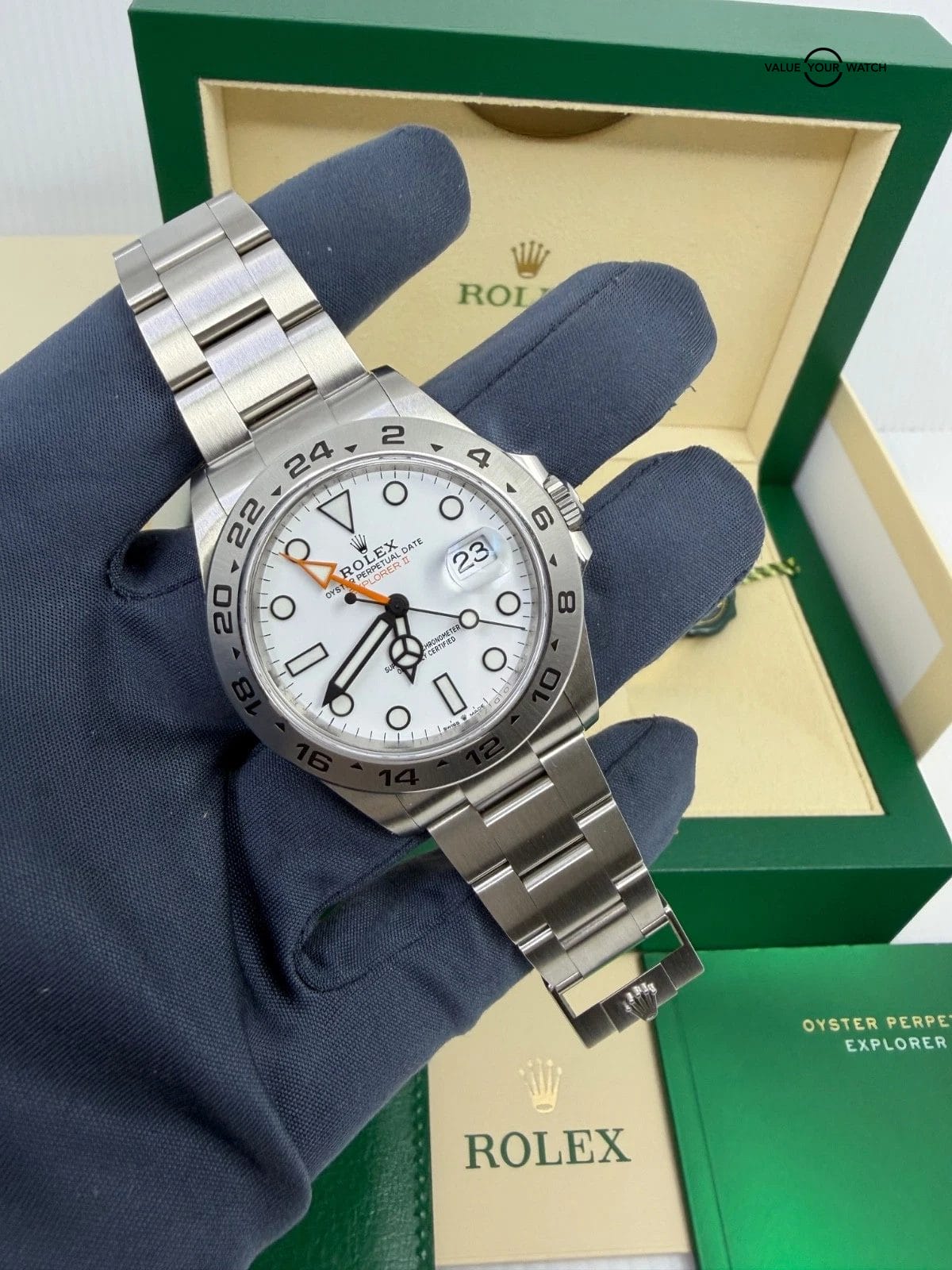Rolex Explorer II 42mm Stainless Steel White Dial & Steel Bezel 226570 Box