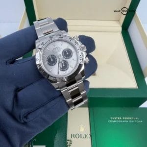 2021 MINT BOX PAPERS Rolex Daytona 18k GHOST White Gold Silver Grey Dial